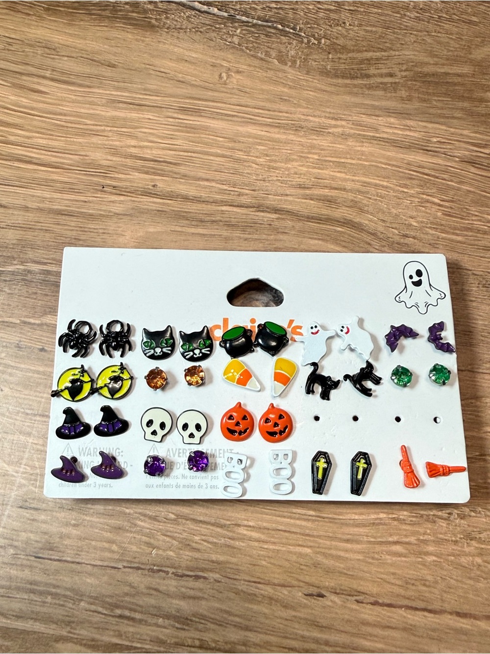 Claire’s Halloween Earrings Stud Set Pumpkins Ghosts Cats Bats Spooky Lot